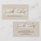 Modern florist flower boutique beige 名刺 (正面/裏面)