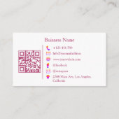 Modern Florist Flower Shop Bouquet QR Code Photo 名刺 (裏面)