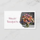 Modern Florist Flower Shop Bouquet QR Code Photo 名刺 (正面)