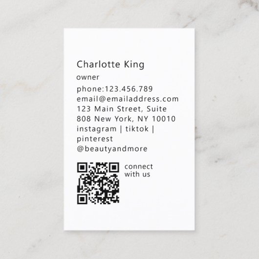 Modern Flower QR Code 名刺 (裏面)