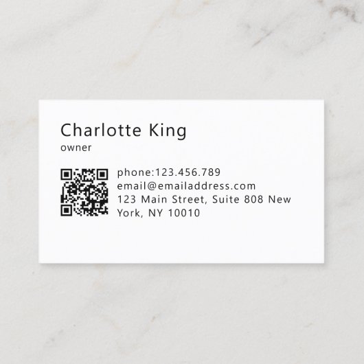 Modern Flower QR Code 名刺 (裏面)