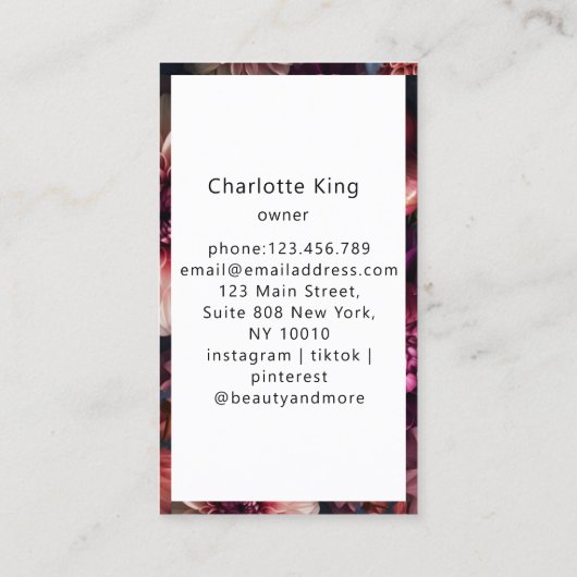 Modern Flower QR Code 名刺 (裏面)