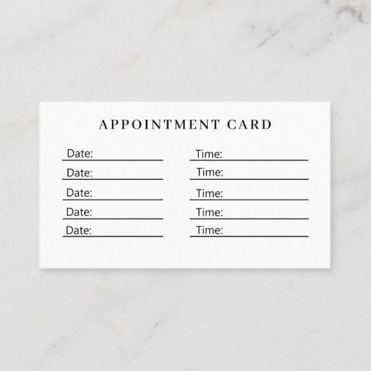 Modern Flower Salon 予約カード (裏面)