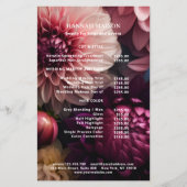 Modern Flower Salon Pricelist チラシ (正面)