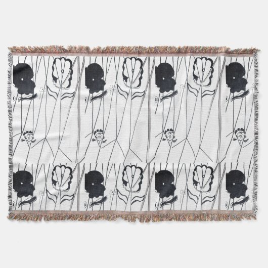 Modern flowers collection Throw Blanket スローブランケット (正面)