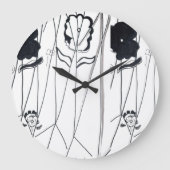 Modern flowers Wall Clock ラージ壁時計 (正面)