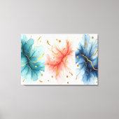 Modern Fluid Ink Swirls in Gold Abstract Canvas キャンバスプリント (正面)