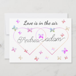 modern flying butterflies heart 招待状