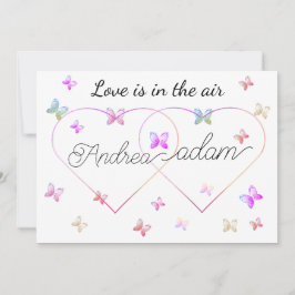 modern flying butterflies heart 招待状