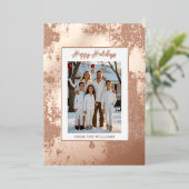 Modern Foil Christmas Card Template Holiday White 箔シーズンカード (立ち正面)