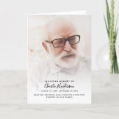 Modern Folded 4-Page 1-Photo Celebration of Life プログラム (正面)