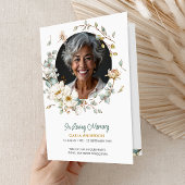 Modern Folded 4-Page 3-Photo Celebration of Life P プログラム