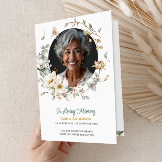 Modern Folded 4-Page 3-Photo Celebration of Life P プログラム