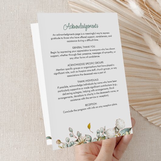 Modern Folded 4-Page 3-Photo Celebration of Life P プログラム