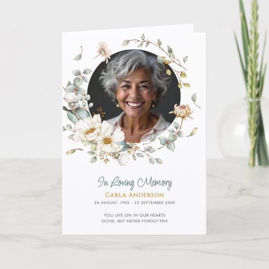 Modern Folded 4-Page 3-Photo Celebration of Life P プログラム (正面)