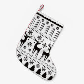 Modern Folk Art Christmas Reindeer スモールクリスマスストッキング (正面 (吊り時))