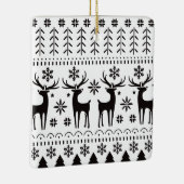 Modern Folk Art Christmas Reindeer セラミックオーナメント (右)