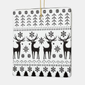 Modern Folk Art Christmas Reindeer セラミックオーナメント (左)