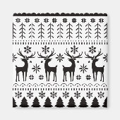 Modern Folk Art Christmas Reindeer マグネット (正面)