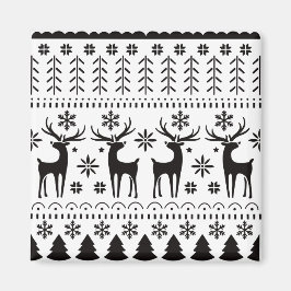 Modern Folk Art Christmas Reindeer マグネット