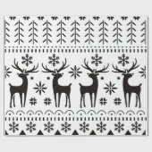 Modern Folk Art Christmas Reindeer  ラッピングペーパー (フラット)