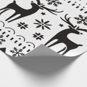 Modern Folk Art Christmas Reindeer  ラッピングペーパー (角)
