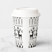 Modern Folk Art Christmas Reindeer 紙コップ (左)