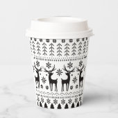 Modern Folk Art Christmas Reindeer 紙コップ (裏面)