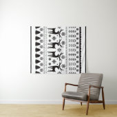 Modern Folk Art Christmas Reindeer Holiday タペストリー (インサイチュ(横))