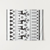 Modern Folk Art Christmas Reindeer Holiday タペストリー (正面(横))