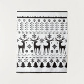 Modern Folk Art Christmas Reindeer Holiday タペストリー (正面)