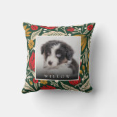 Modern Folk Art Floral Pet Photo Christmas Holiday クッション (裏面)