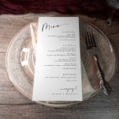 Modern Food Course Dinner Black and White Wedding メニュー