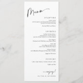 Modern Food Course Dinner Black and White Wedding メニュー (正面)