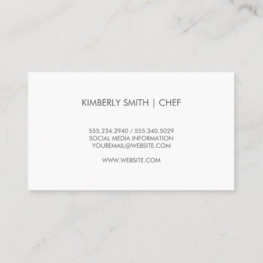 Modern Food Logo | Culinary | Restaurant 名刺 (裏面)