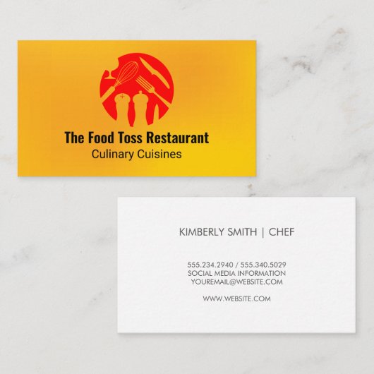 Modern Food Logo | Culinary | Restaurant 名刺 (正面/裏面)