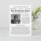 Modern Football Player Newspaper Photo Graduation 招待状 (スタンド正面)