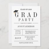 Modern Football Player Newspaper Photo Graduation 招待状 (裏面)