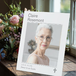 Modern Forever In Our Hearts Funeral Pedestal Sign 台座サイン