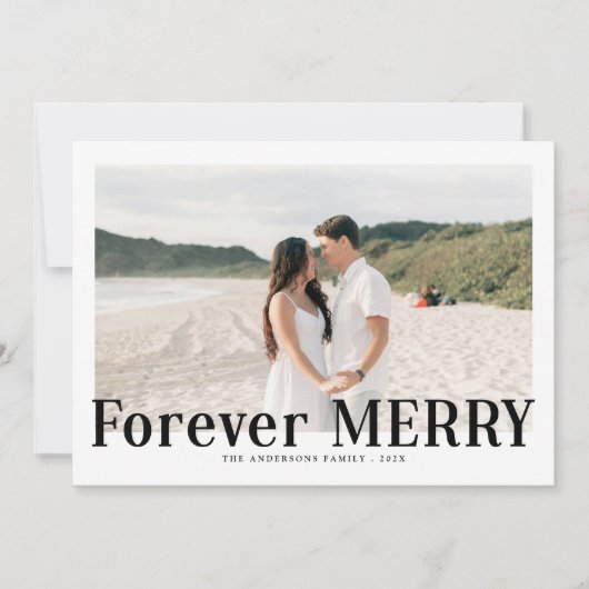 Modern Forever Merry Christmas Couples シーズンカード (正面)
