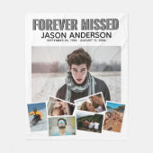 Modern Forever Missed Memorial Photo Collage フリースブランケット (正面)