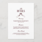 Modern Formal Burgundy Wedding Details  エンクロージャーカード (正面)