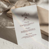 Modern Formal Burgundy Wedding Details  エンクロージャーカード