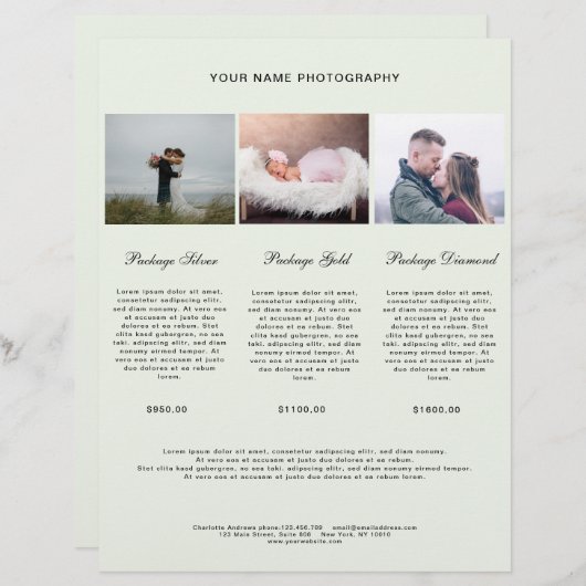 Modern Foto Preisliste (正面/裏面)