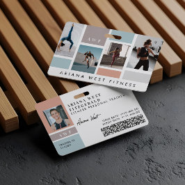 Modern Four Photo Collage Personal Trainer Fitness バッジ