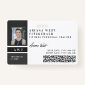 Modern Four Photo Collage Personal Trainer Fitness バッジ (正面)