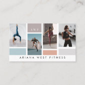Modern Four Photo Collage Personal Trainer Fitness 予約カード (正面)