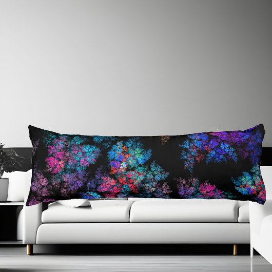 Modern fractal pattern on black ボディピロー