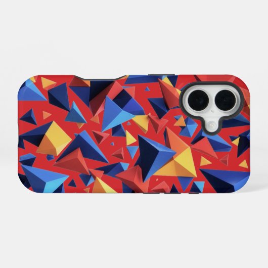 Modern Fragment Grid iPhone 16ケース (裏面横)