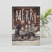 Modern Framed Merry Holiday Photo Card シーズンカード (スタンド正面)